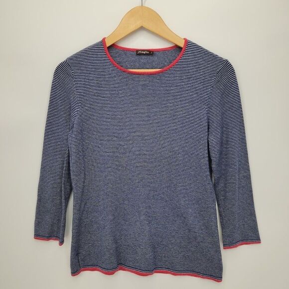 J. McLaughlin Sweaters - J. McLaughlin Women's 3/4 Sleeve Striped Knit Sweater Lightweight Size Small